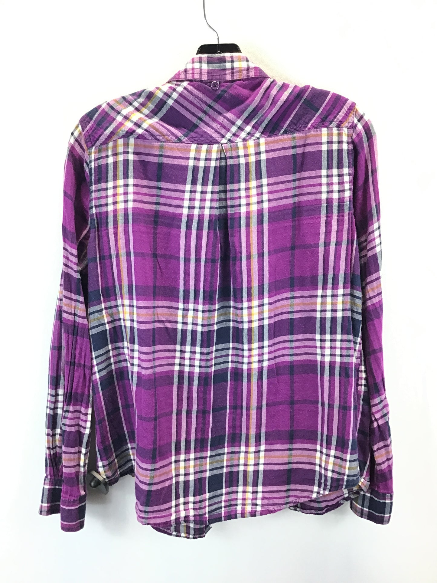 Top Long Sleeve By Arizona In Plaid Pattern, Size: M