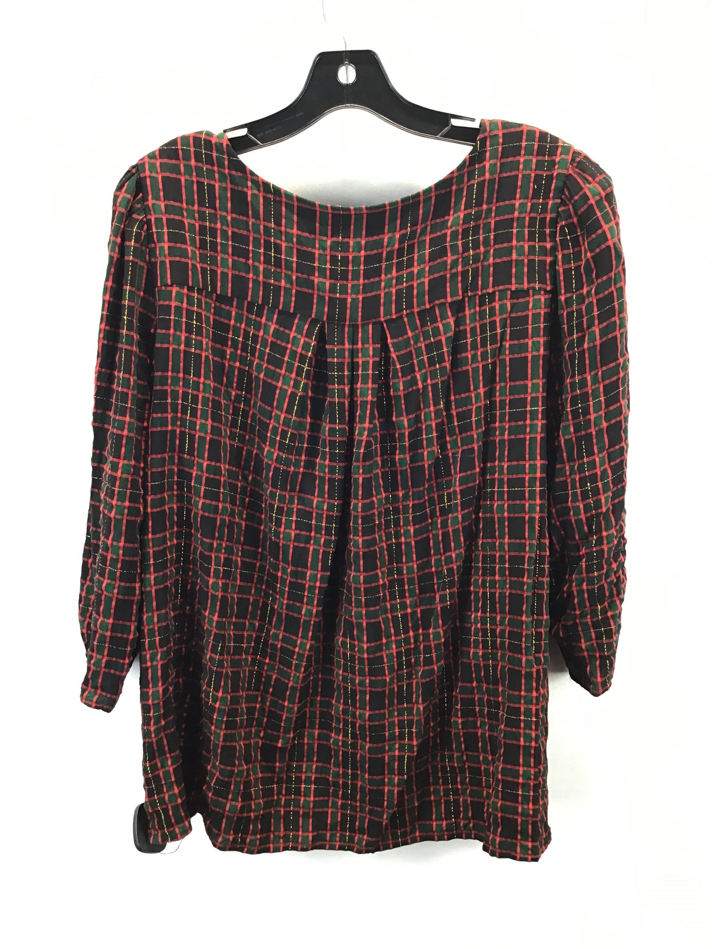 Top Long Sleeve By Loft In Green & Red, Size: Xl