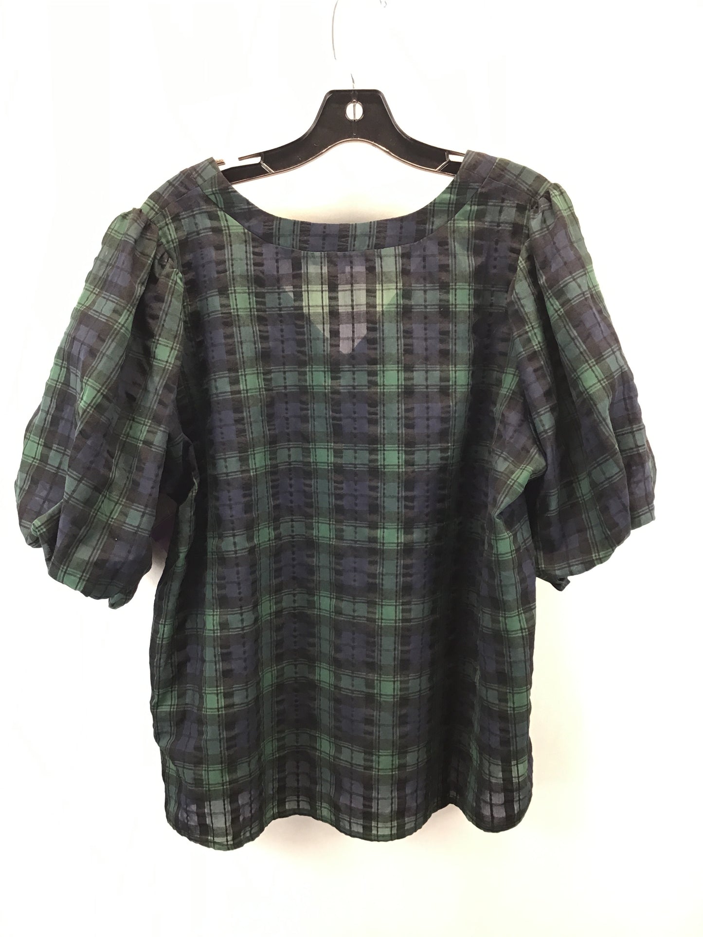 Top Long Sleeve By Loft In Plaid Pattern, Size: Xl