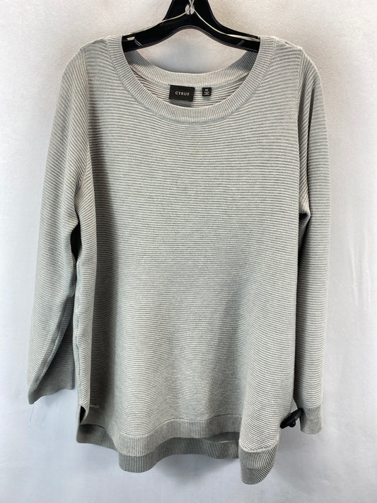 Sweater By Clothes Mentor In Grey, Size: 1x