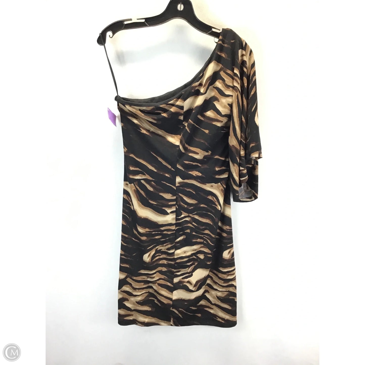 Dress Casual Midi By Enfocus In Black & Brown, Size: 8