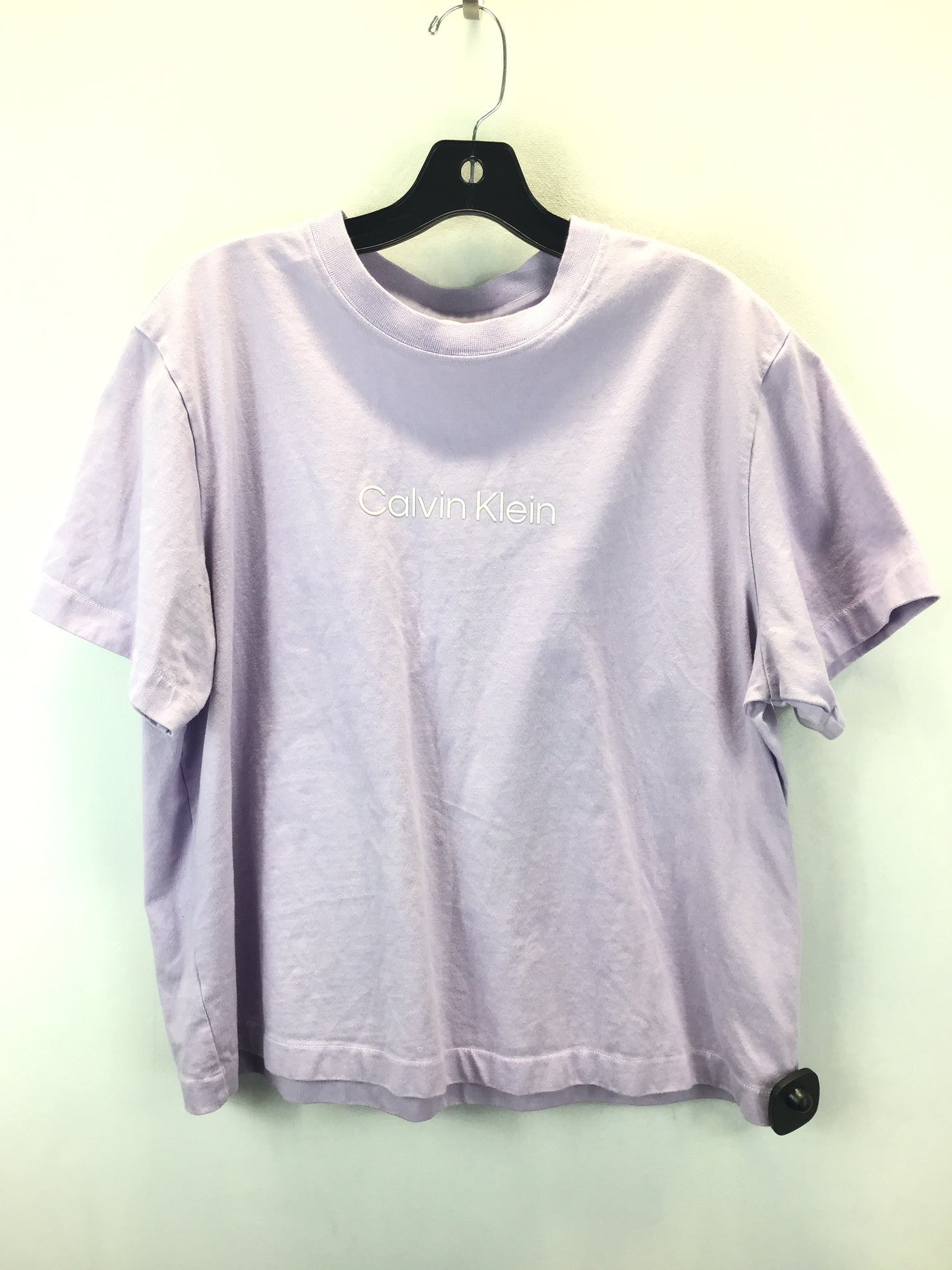 Lilac Top Short Sleeve Basic Calvin Klein, Size Xl