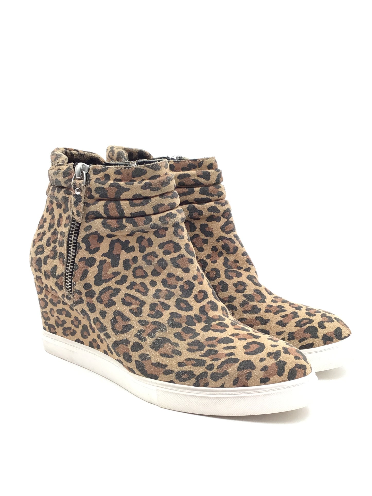 Boots Ankle Heels By Clothes Mentor In Animal Print, Size: 8.5