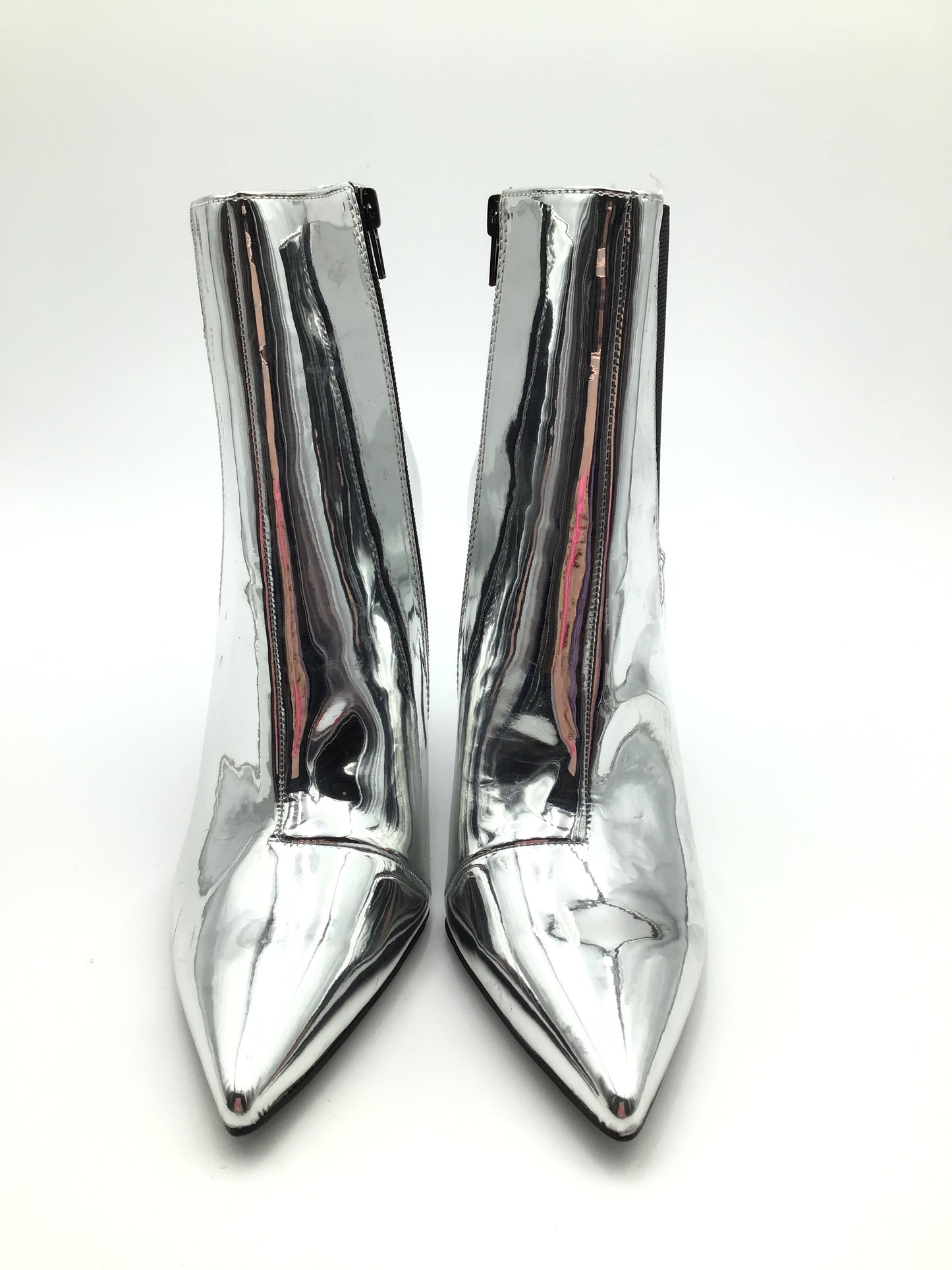 Boots Ankle Heels By Inc In Silver, Size: 12