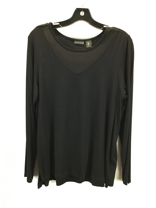 Top Long Sleeve By T Tahari In Black, Size: L