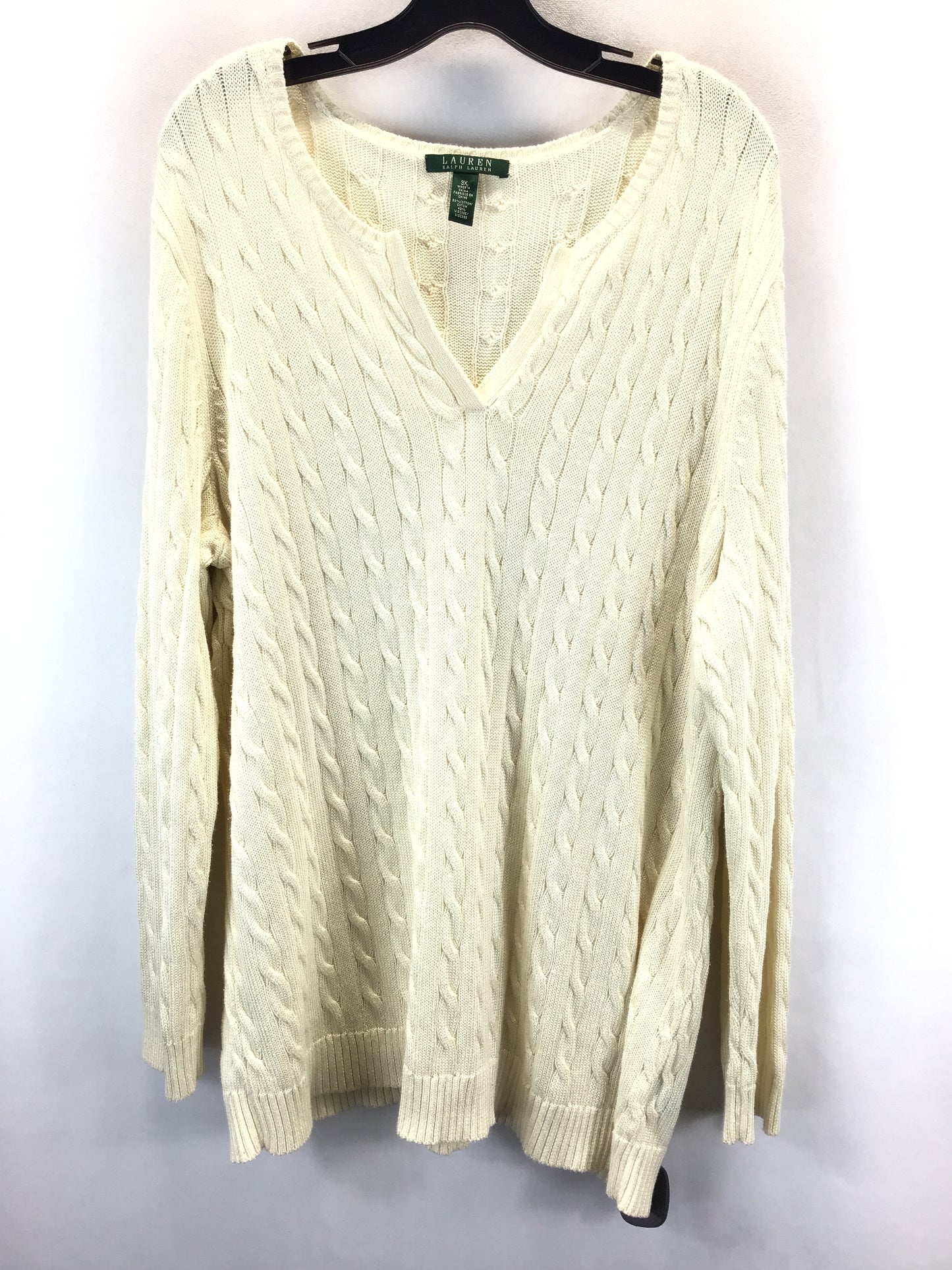 Sweater By Ralph Lauren In Cream, Size: 3x