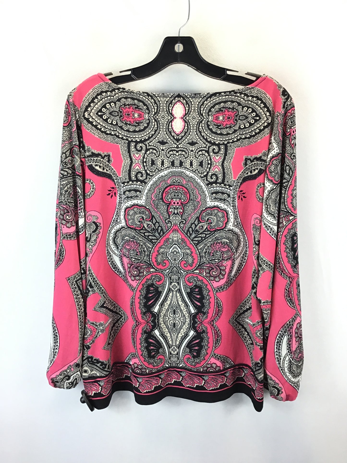 Top Long Sleeve By Alfani In Black & Pink, Size: M