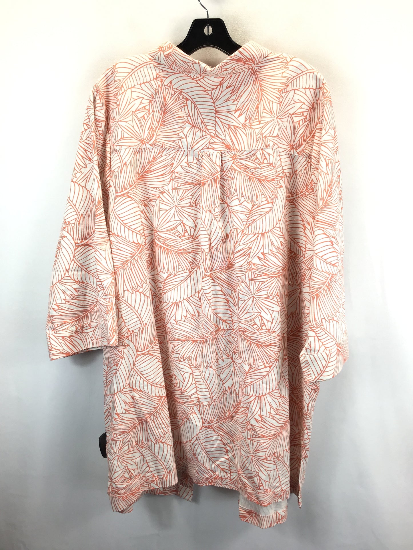 Orange & White Tunic 3/4 Sleeve Jessica London, Size 22