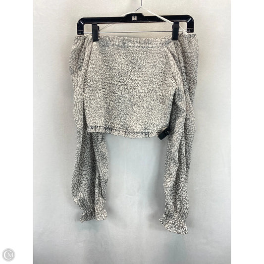 Top Long Sleeve By Japna In Grey, Size: L