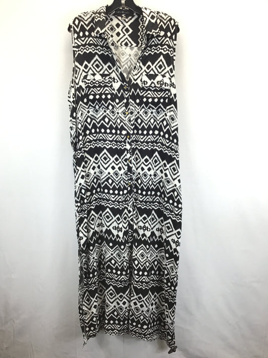 Black & White Dress Casual Maxi Clothes Mentor, Size 3x