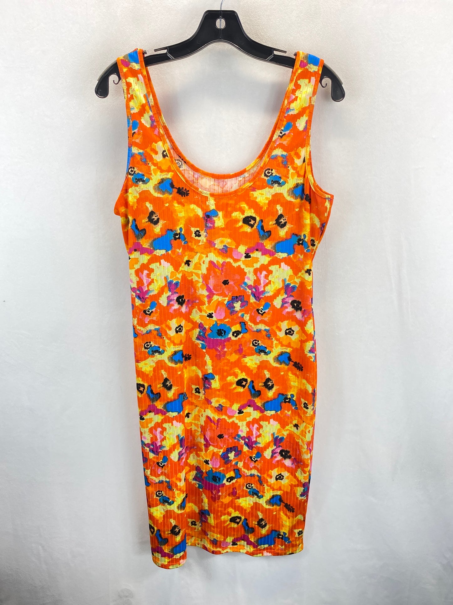 Orange Dress Casual Midi Clothes Mentor, Size Xl