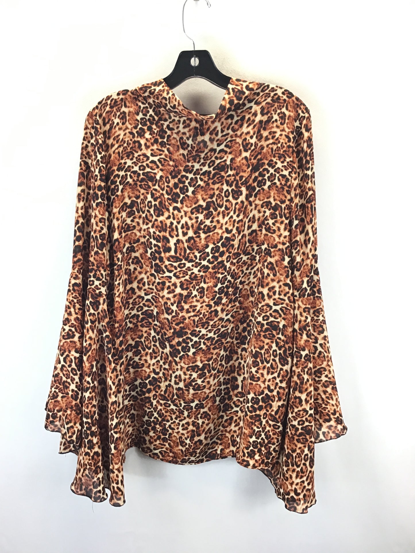 Top Long Sleeve By Ashley Stewart In Animal Print, Size: 14