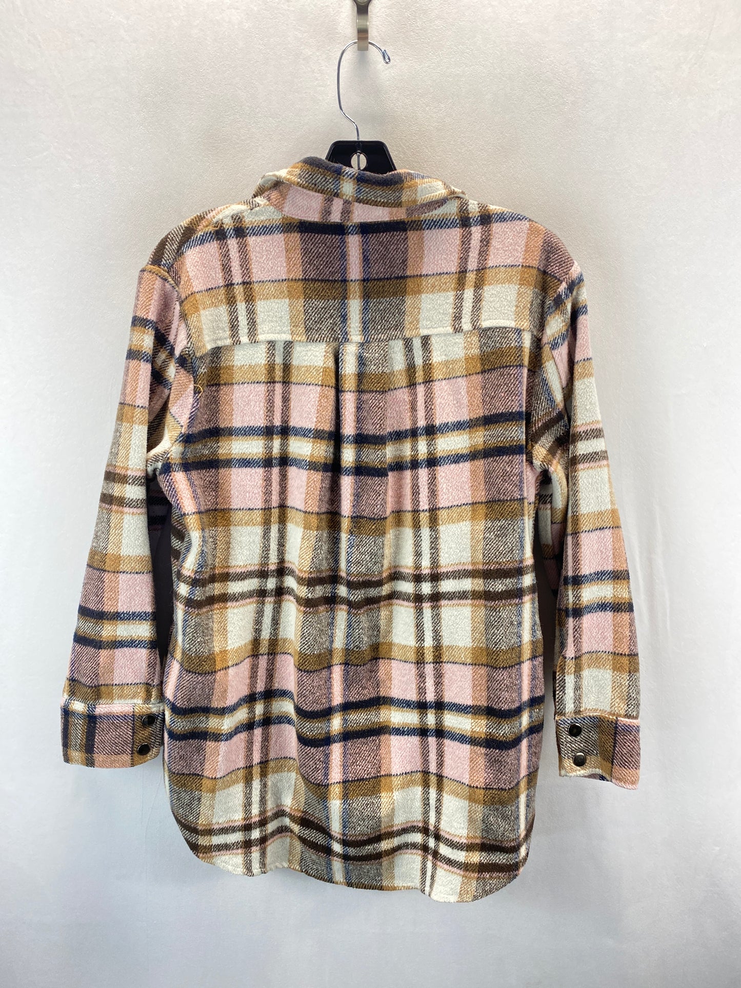 Jacket Shirt By Blue B In Plaid Pattern, Size: S