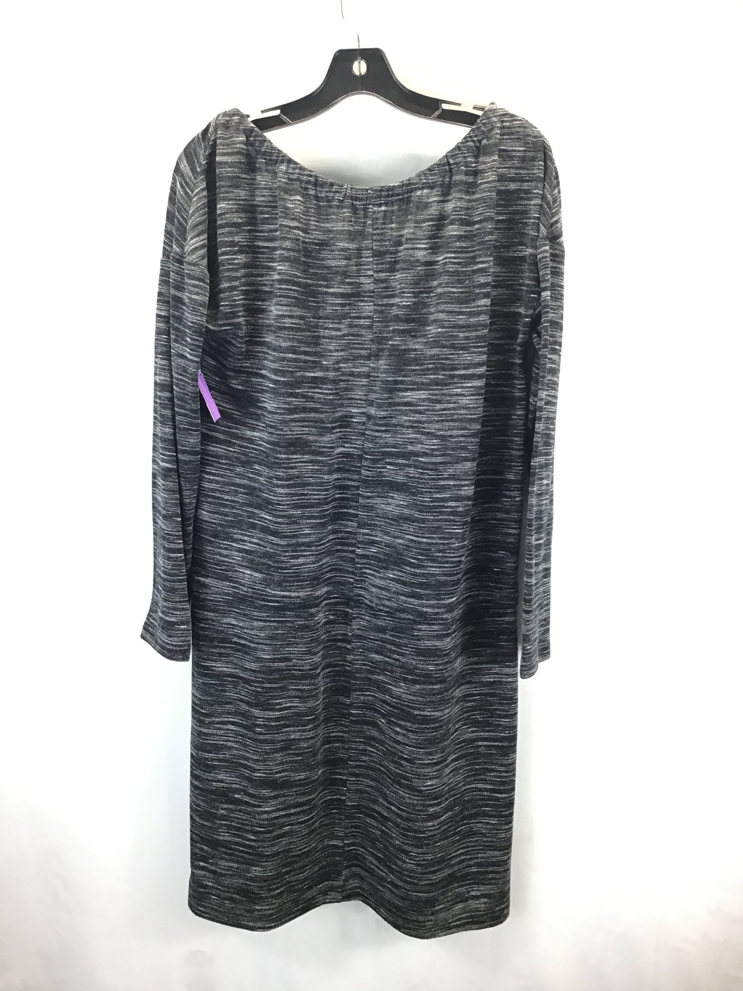 Dress Casual Midi By Loft In Black & Grey, Size: L