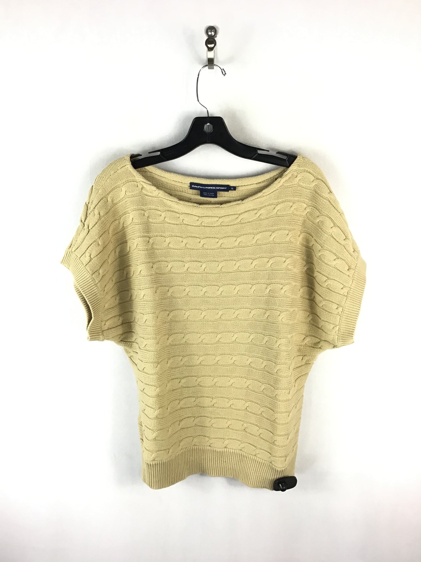 Sweater Short Sleeve By Ralph Lauren In Tan, Size: Xl