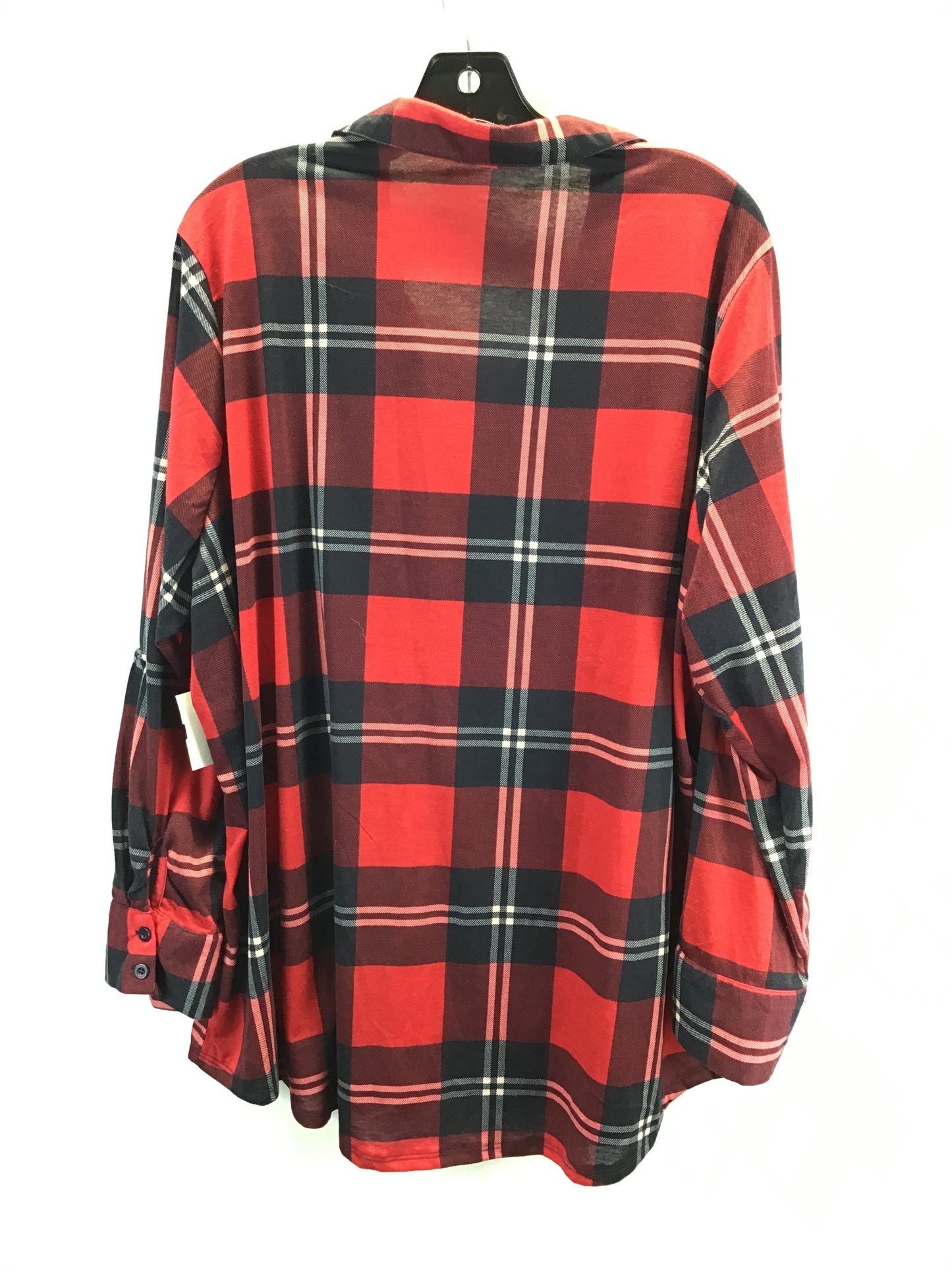 Top Long Sleeve Basic By Clothes Mentor In Plaid Pattern, Size: 3x