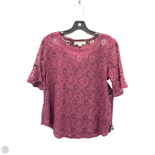 Top Short Sleeve By Loft In Purple, Size: S
