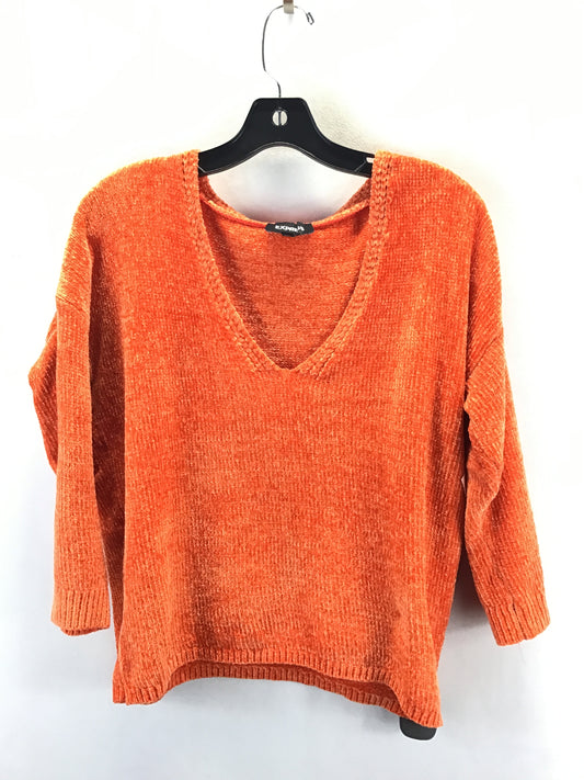 Sweater By Express In Orange, Size: Xs