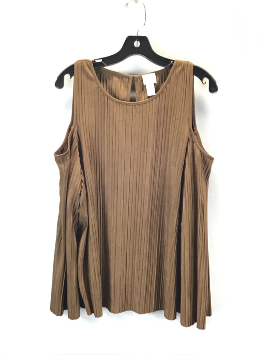 Top Long Sleeve By Chicos In Brown, Size: Xl