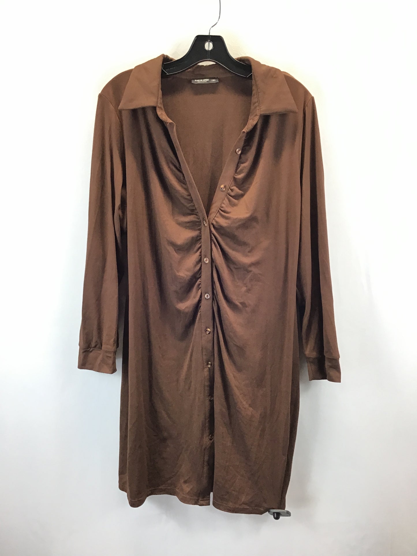 Dress Casual Short By Shein In Brown, Size: Xl