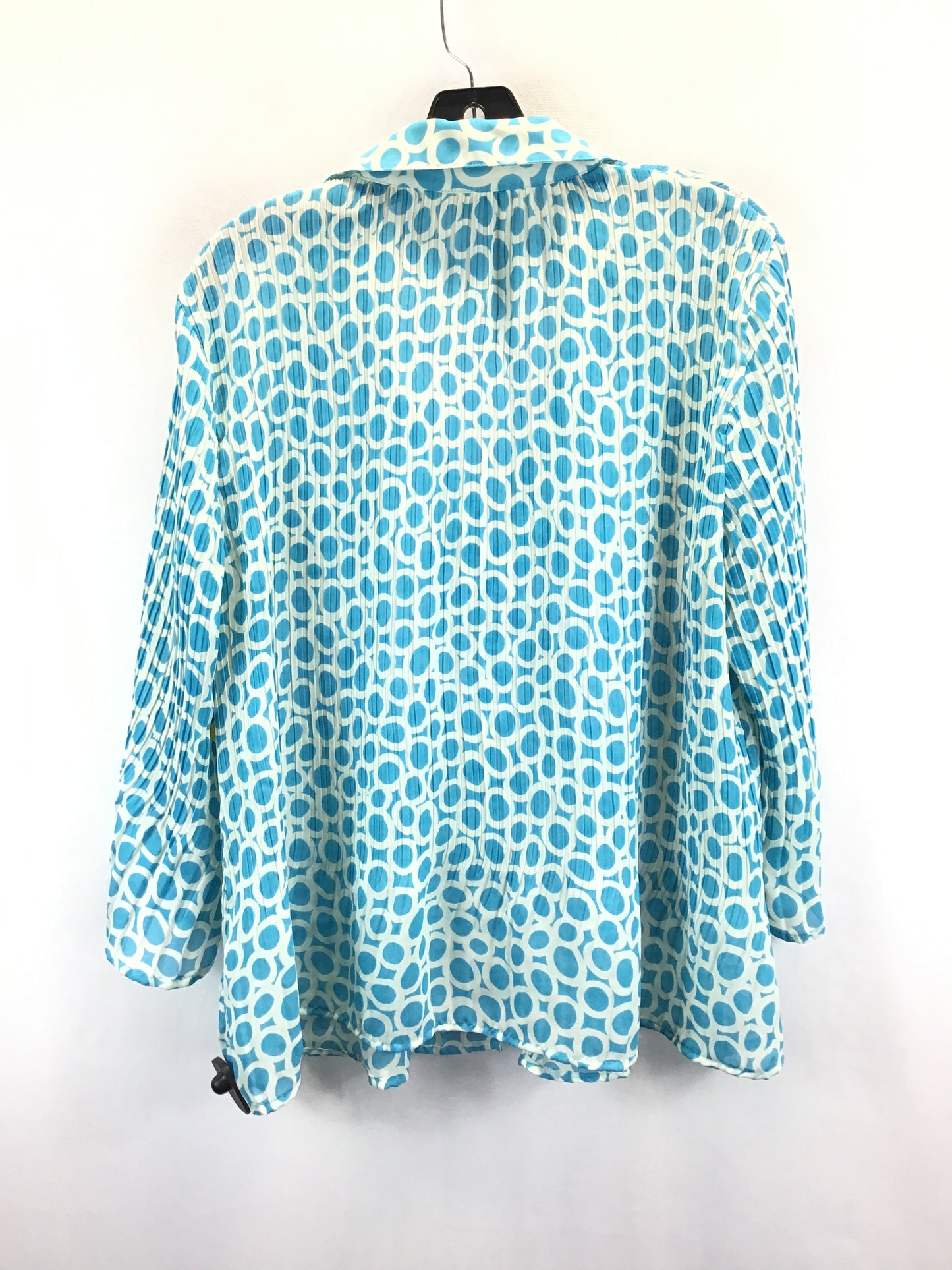 Blue & White Top Long Sleeve Covington, Size 16