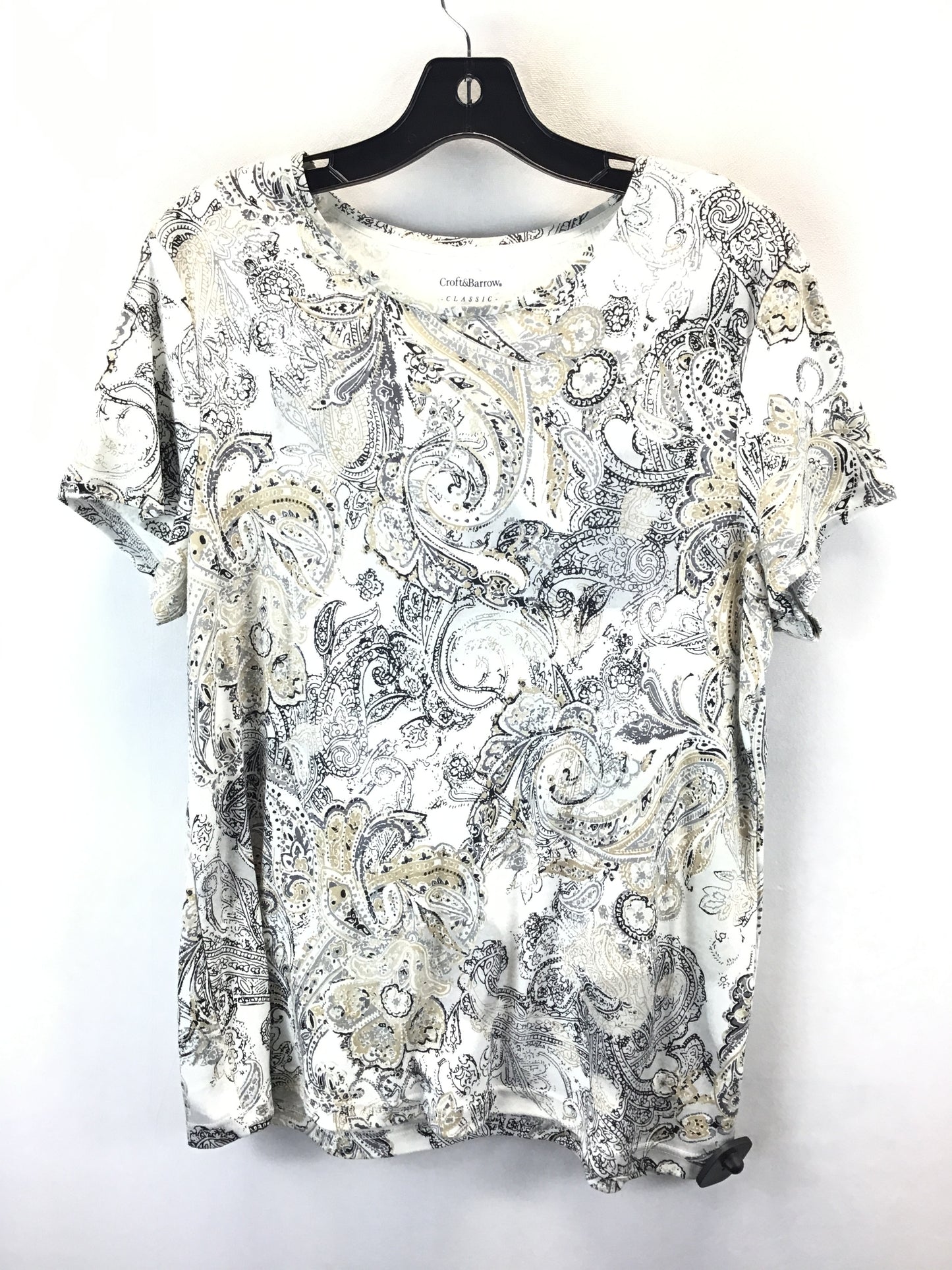 Top Short Sleeve By Croft And Barrow In Paisley Print, Size: Xl