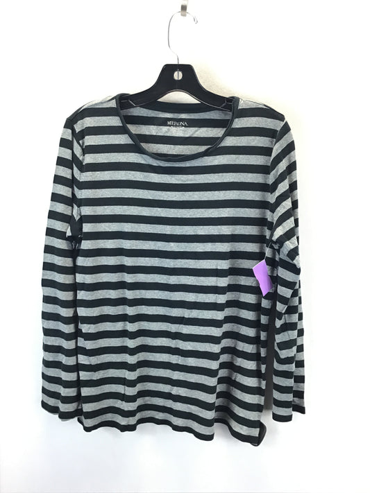 Top Long Sleeve By Merona In Black & Grey, Size: Xxl