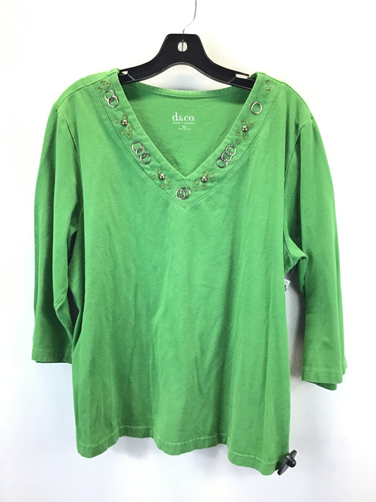 Top 3/4 Sleeve By Clothes Mentor In Green, Size: Xl