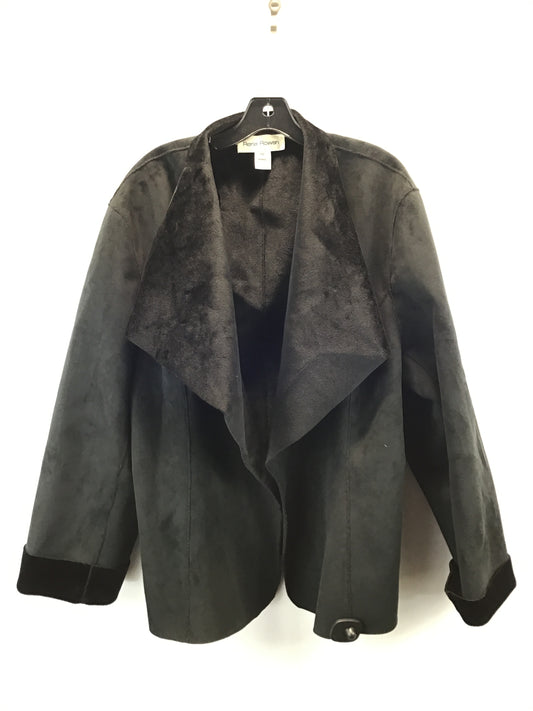 Jacket Faux Fur & Sherpa By Rena Rowan In Black, Size: 3x