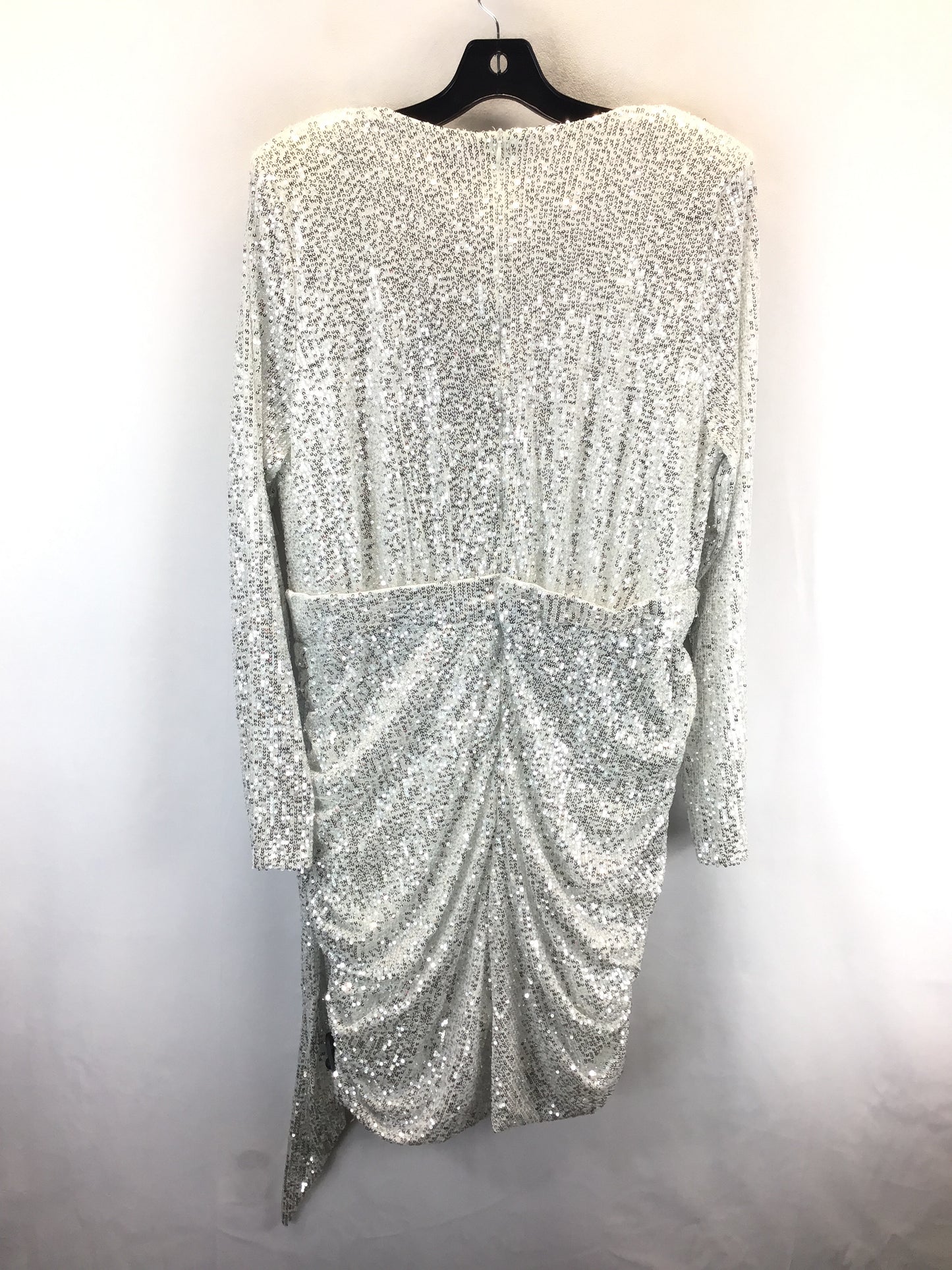 Dress Party Midi By Fashion Nova In Silver, Size: 1x