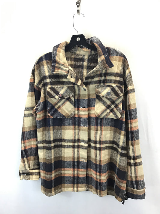 Jacket Shirt By Clothes Mentor In Brown & Orange, Size: M