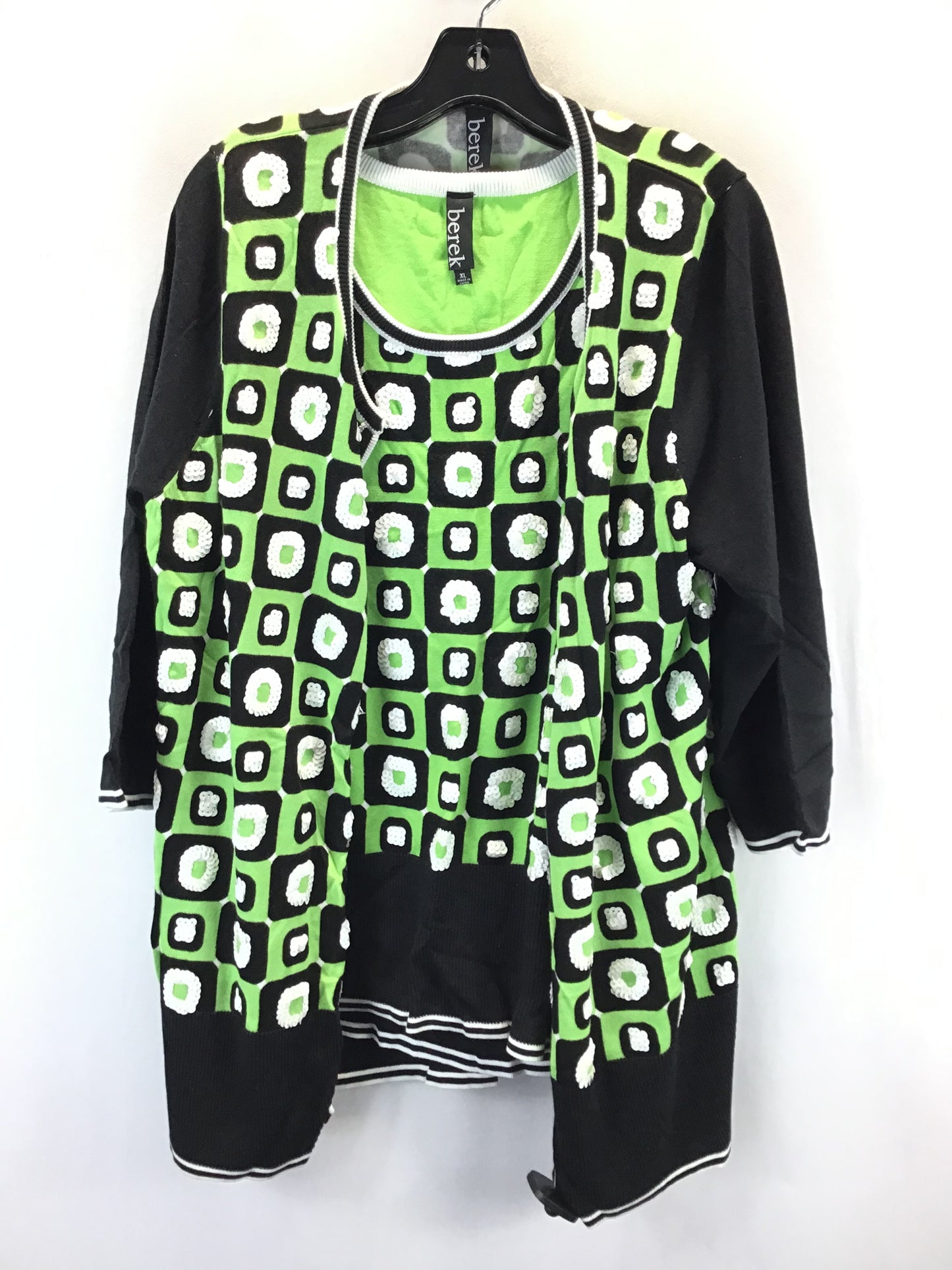 Sweater 2pc By Clothes Mentor In Black & Green, Size: Xl & 1X