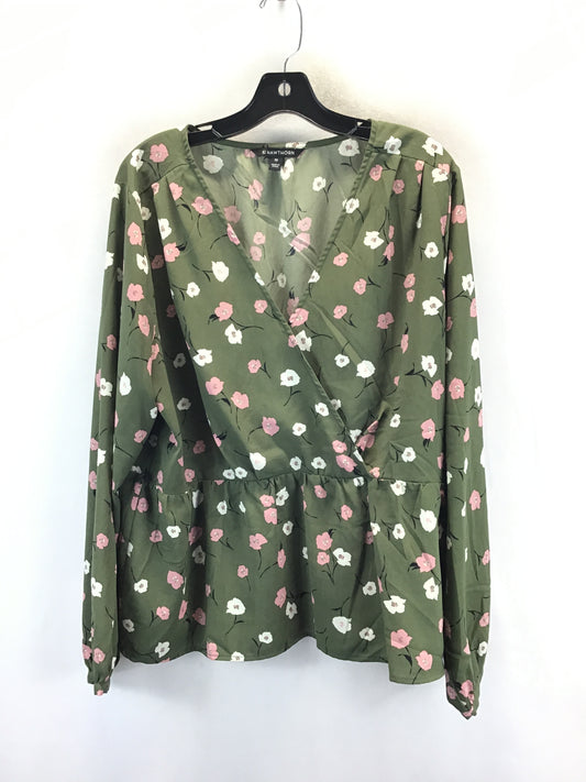 Top Long Sleeve By Hawthorn In Green, Size: Xxl