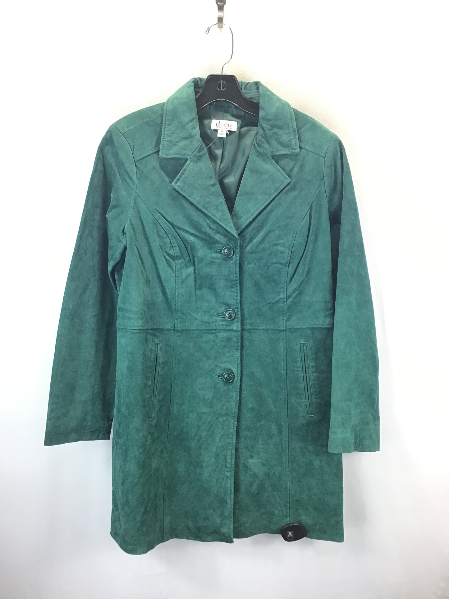 Jacket Leather By Clothes Mentor In Green, Size: M