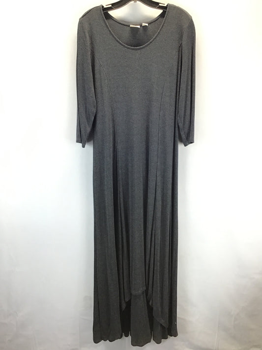 Dress Casual Maxi By Chicos In Grey, Size: 2 (LARGE)