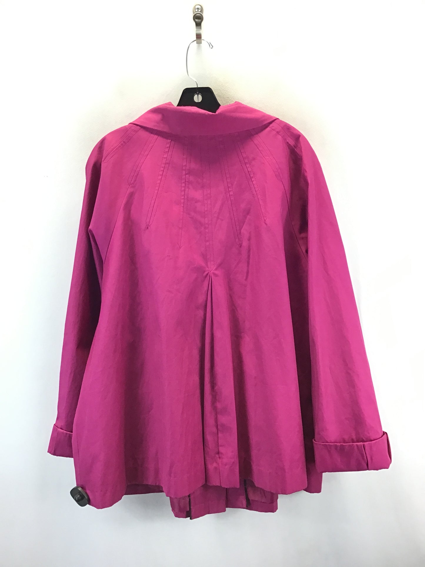 Coat Raincoat By Clothes Mentor In Pink, Size: 1x