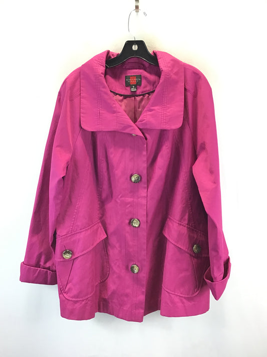 Coat Raincoat By Clothes Mentor In Pink, Size: 1x