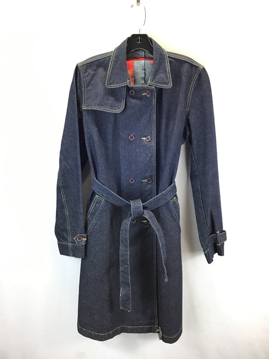 Jacket Designer By Bcbg In Blue Denim, Size: L