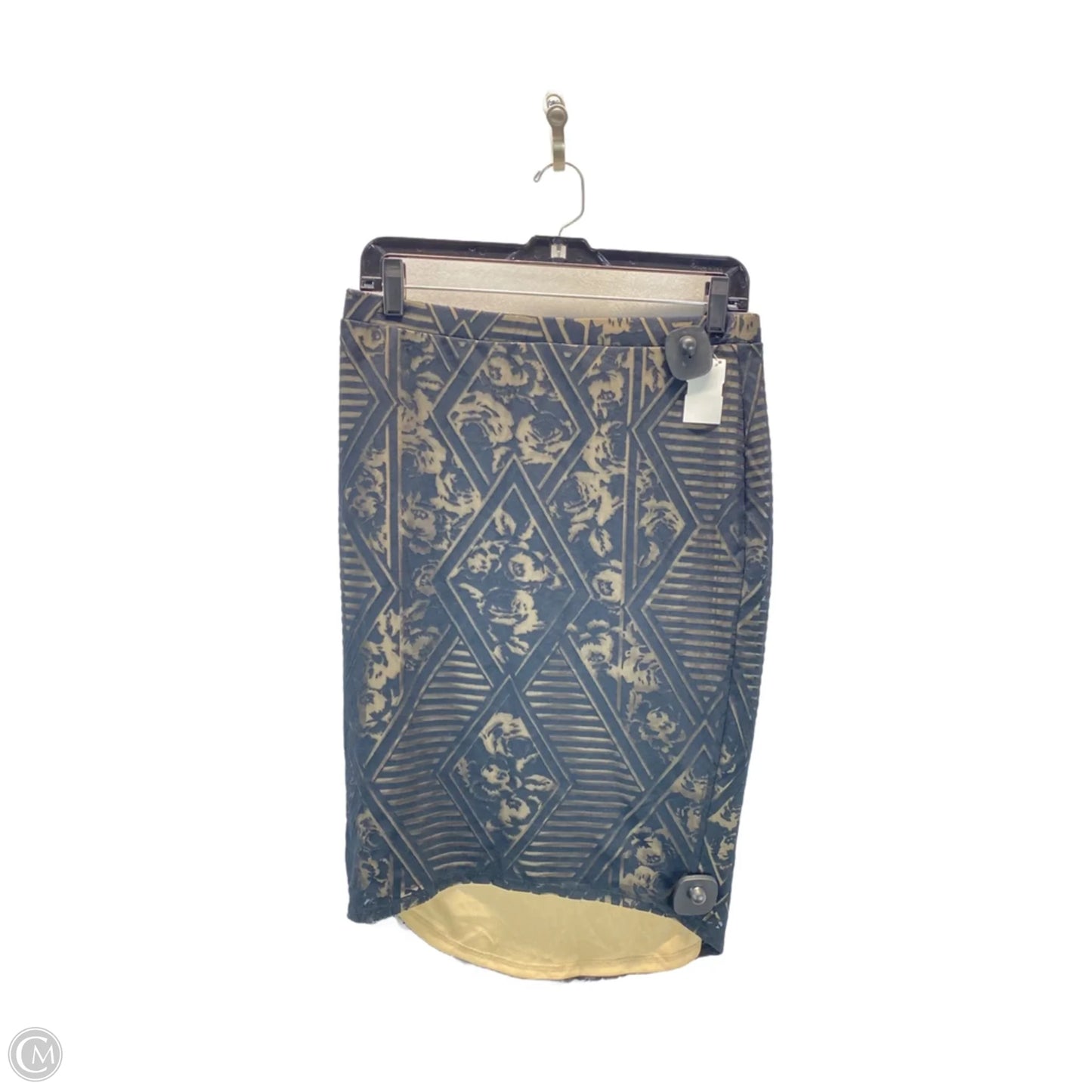 Skirt Midi By Material Girl In Black & Gold, Size: L