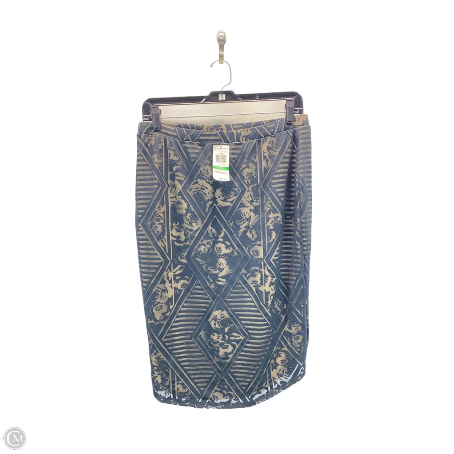 Skirt Midi By Material Girl In Black & Gold, Size: L