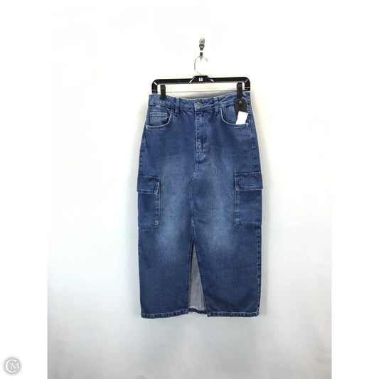 Skirt Midi By Clothes Mentor In Blue Denim, Size: M