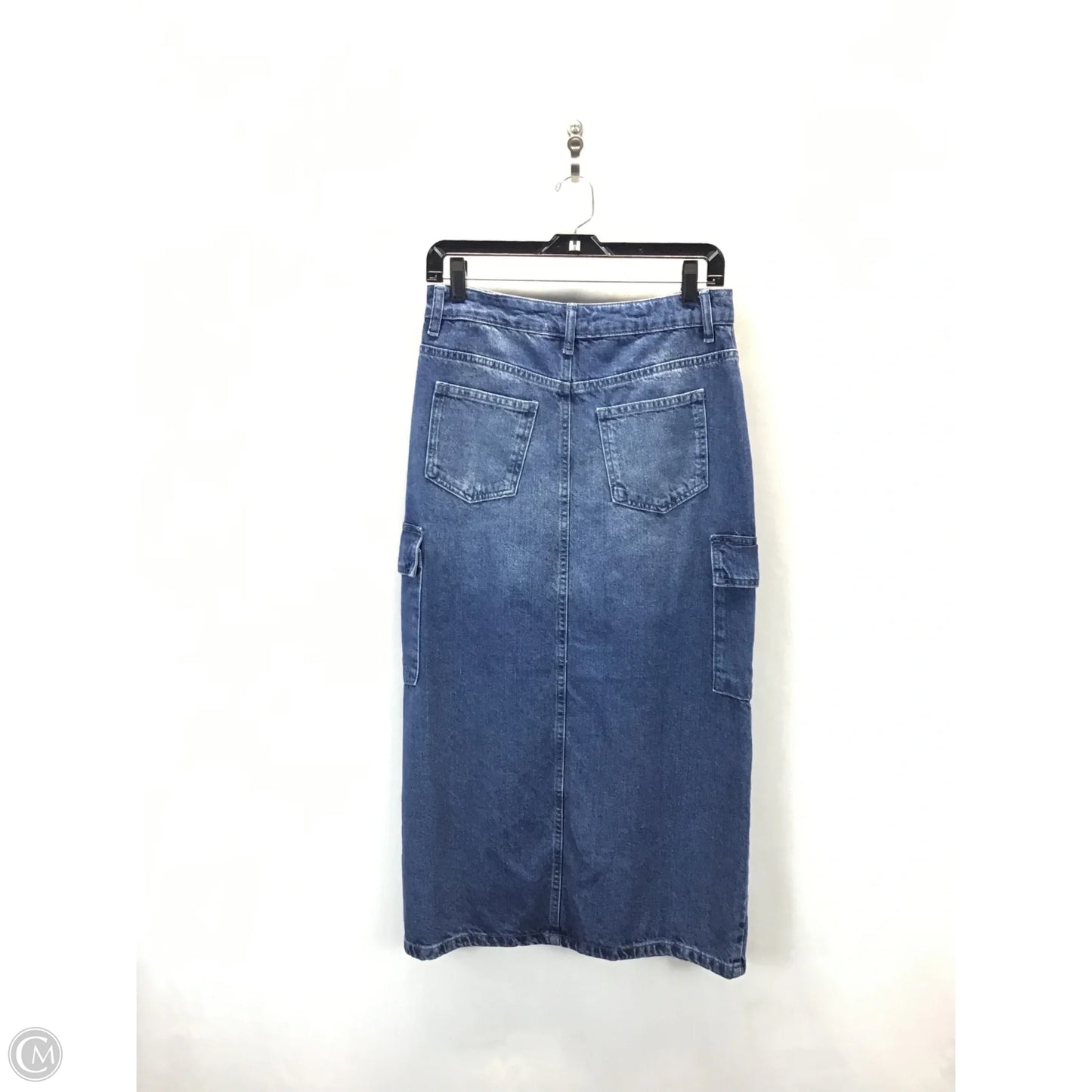Skirt Midi By Clothes Mentor In Blue Denim, Size: M