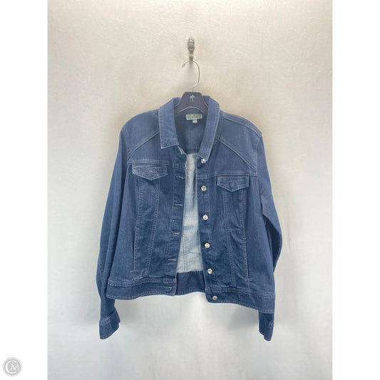 Jacket Denim By Jm Collections In Blue Denim, Size: M