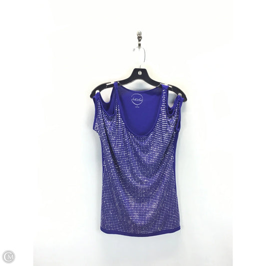 Top Sleeveless By Inc In Blue & Silver, Size: S