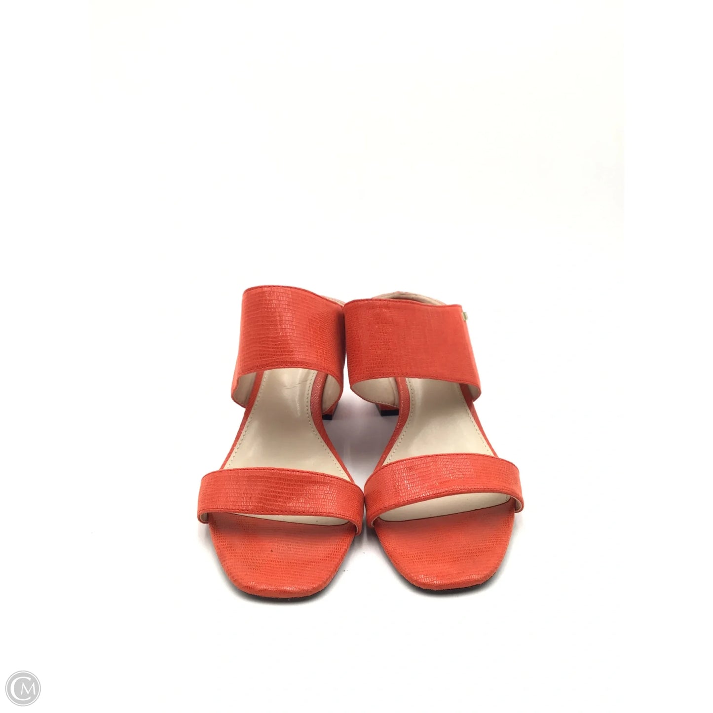 Sandals Heels Block By Calvin Klein In Orange, Size: 10