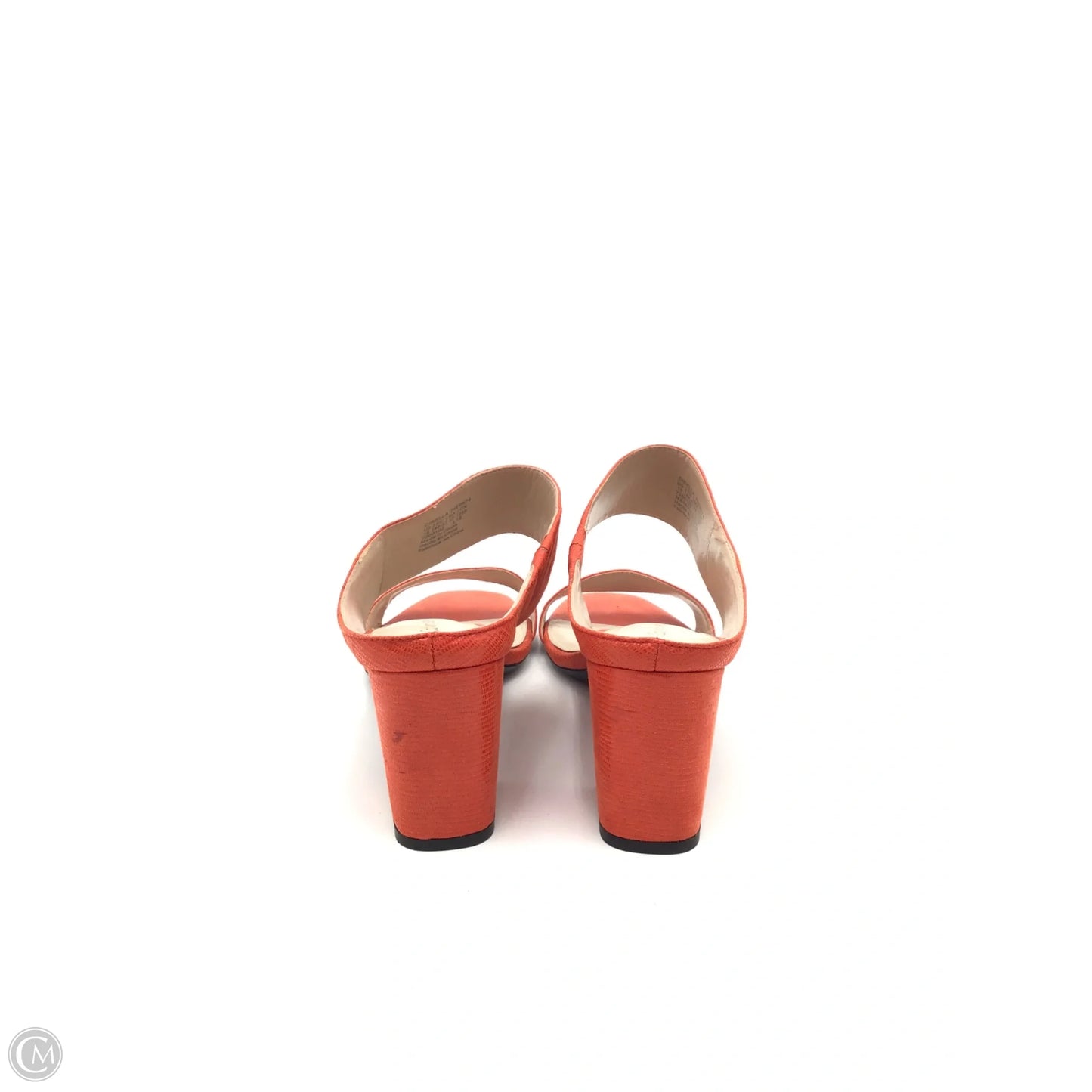 Sandals Heels Block By Calvin Klein In Orange, Size: 10