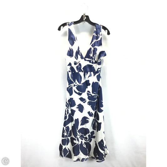 Dress Casual Midi By Toms In Blue & White, Size: 14