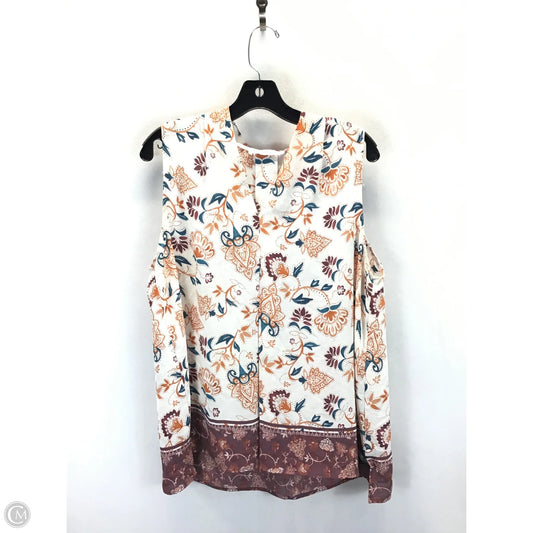 Top Sleeveless By Violet And Claire In Cream & Orange, Size: Xl