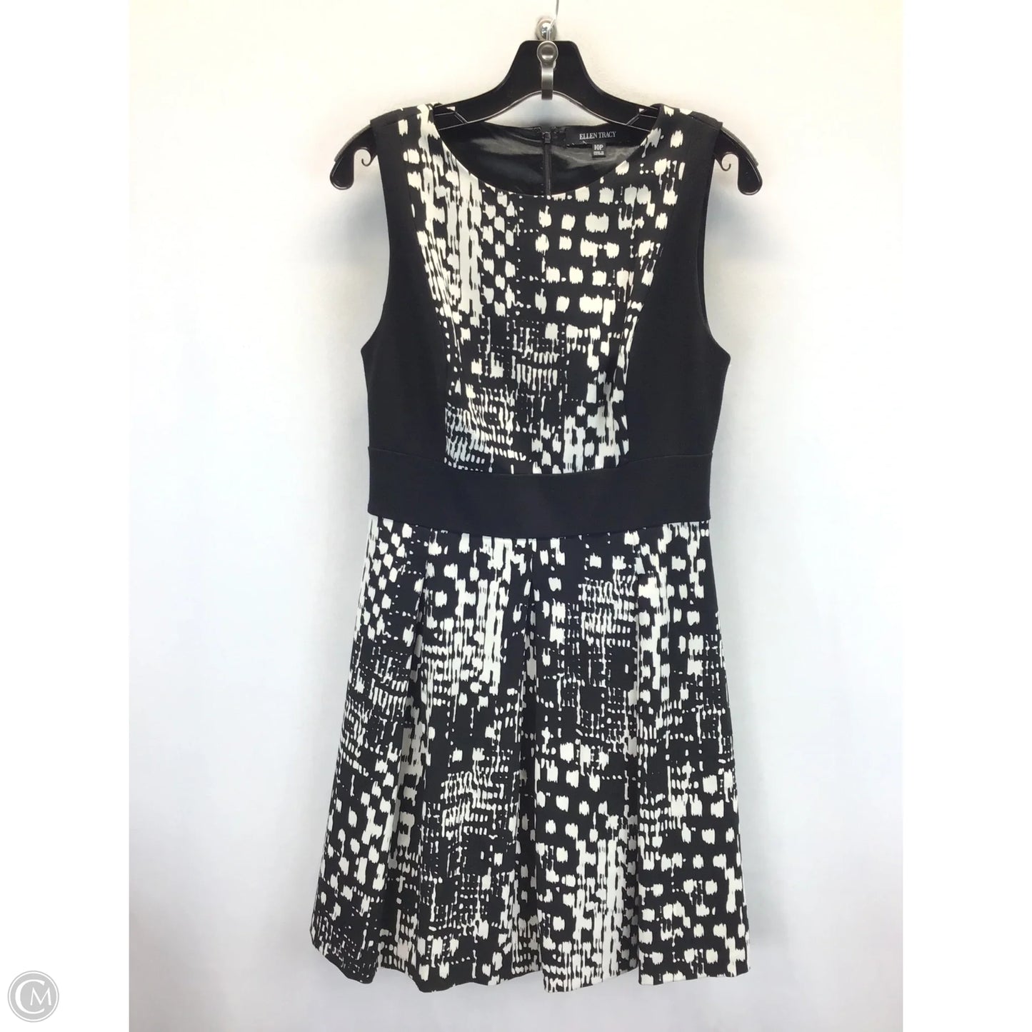 Dress Casual Midi By Ellen Tracy In Black & Cream, Size: 10p