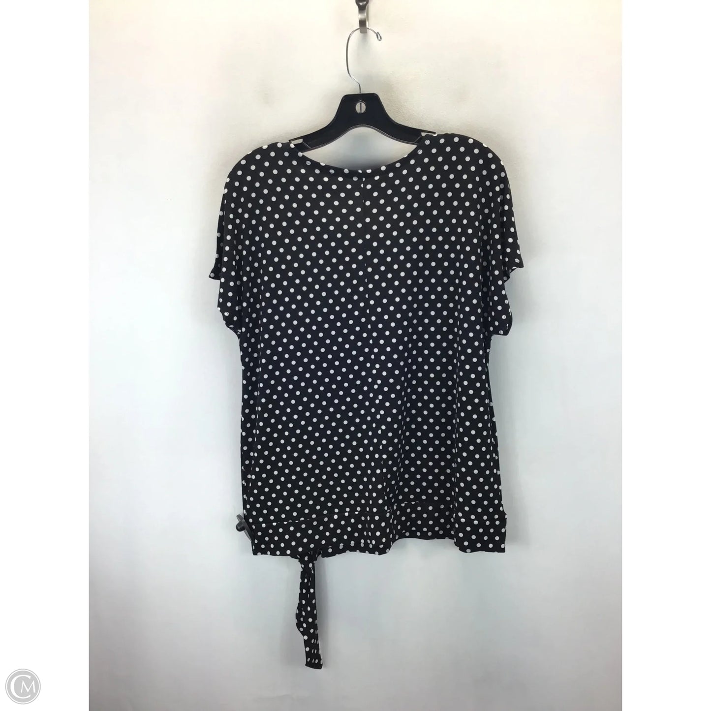 Top Short Sleeve By Chaus In Black & White, Size: L